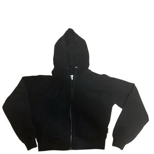 Calvin Klein black crop zip up hoodie XS